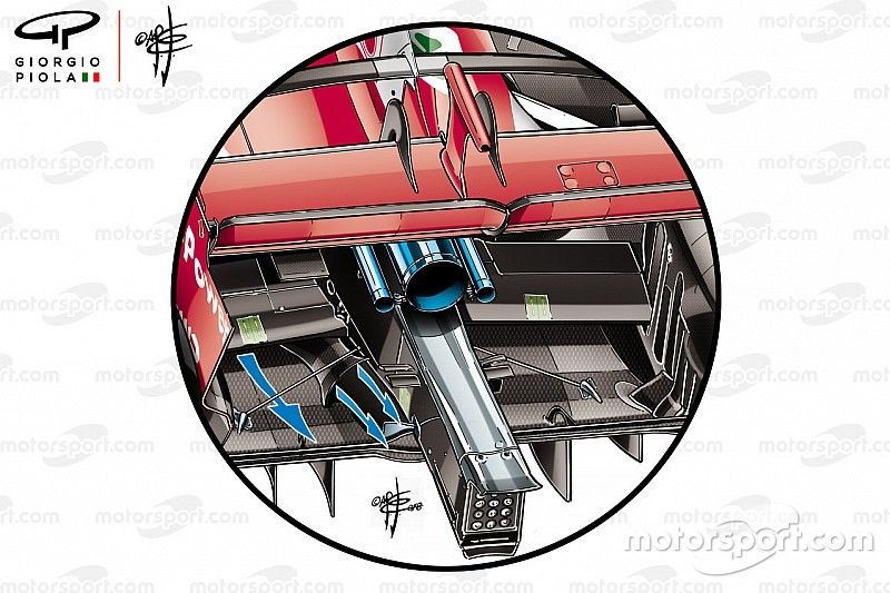 Ferrari SF71H Salida adicional del difusor