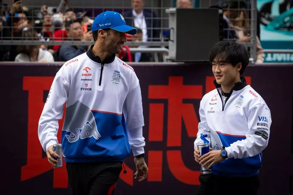 Daniel Ricciardo, Visa Cash App RB F1 Team, Yuki Tsunoda, Visa Cash App RB F1 Team, during the driver presentation