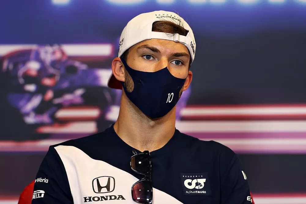 Pierre Gasly, AlphaTauri at press conference