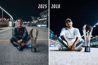 Russell recrea la clásica foto de Lewis Hamilton tras ganar el GP de Singapur