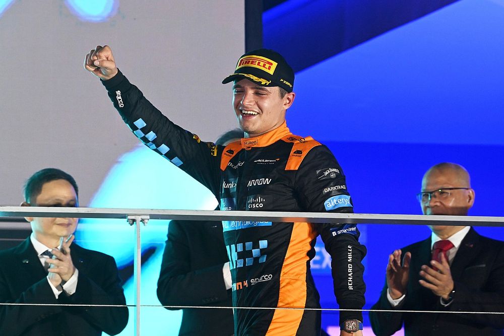 Podio: segundo lugar Lando Norris, McLaren