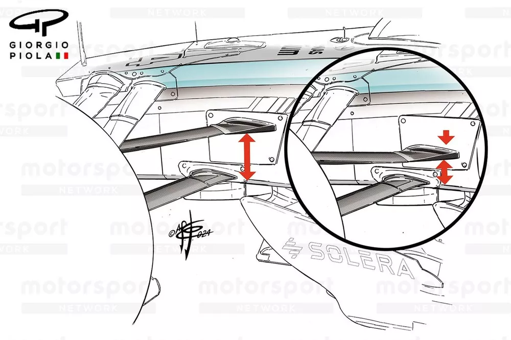 Mercedes W15 front suspension