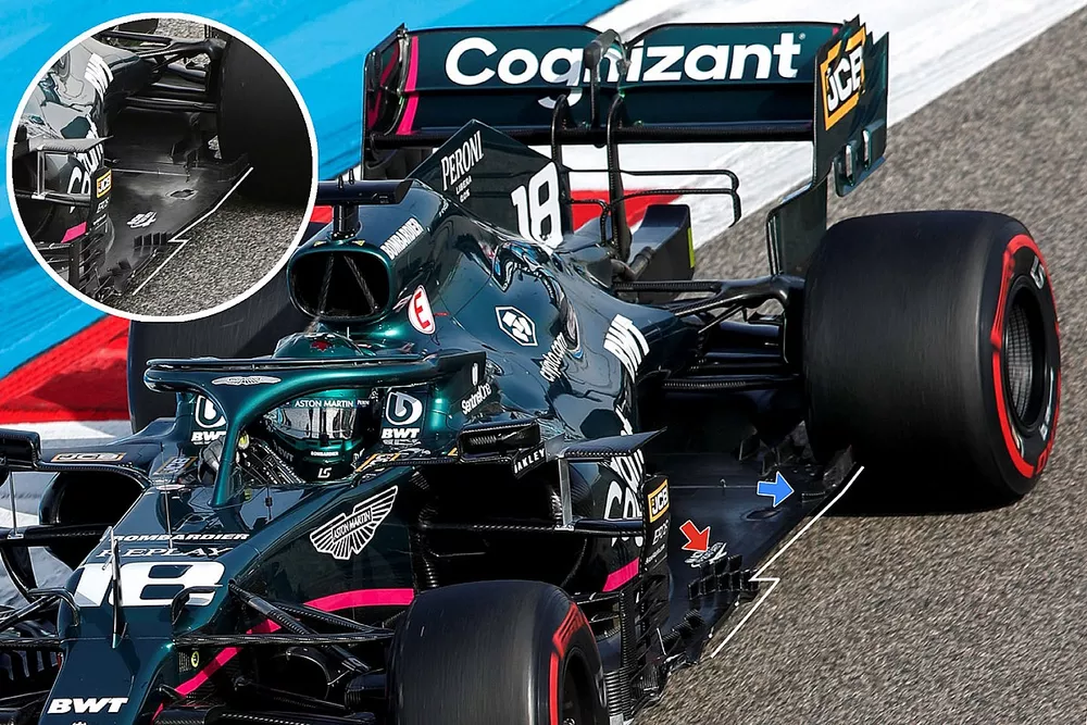 Aston Martin AMR21 floor comparison