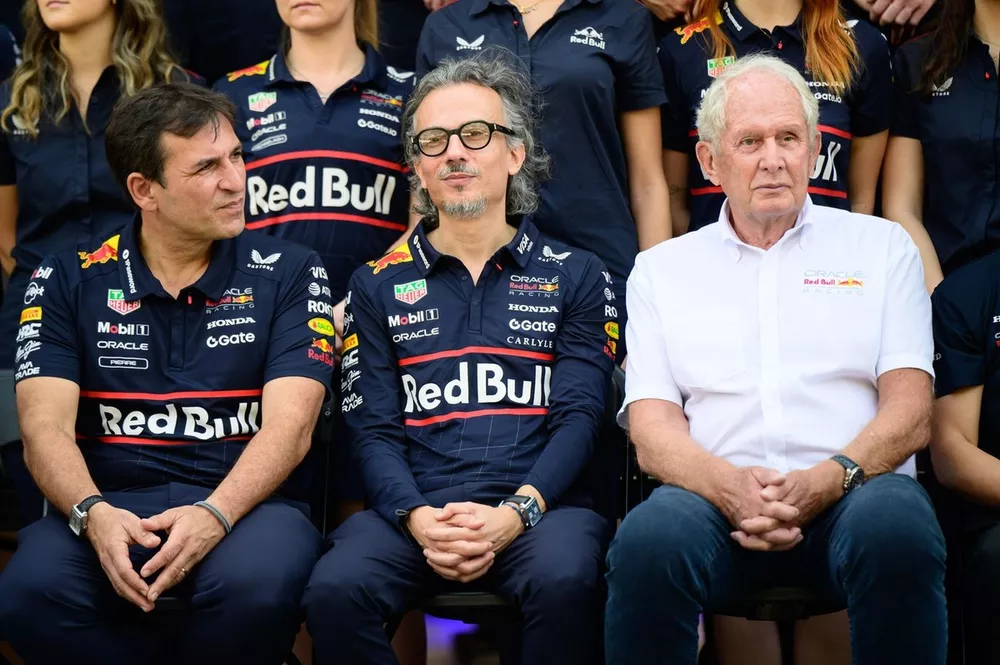 Pierre Wache, Laurent Mekies, Red Bull Racing Team Team Principal, Helmut Marko