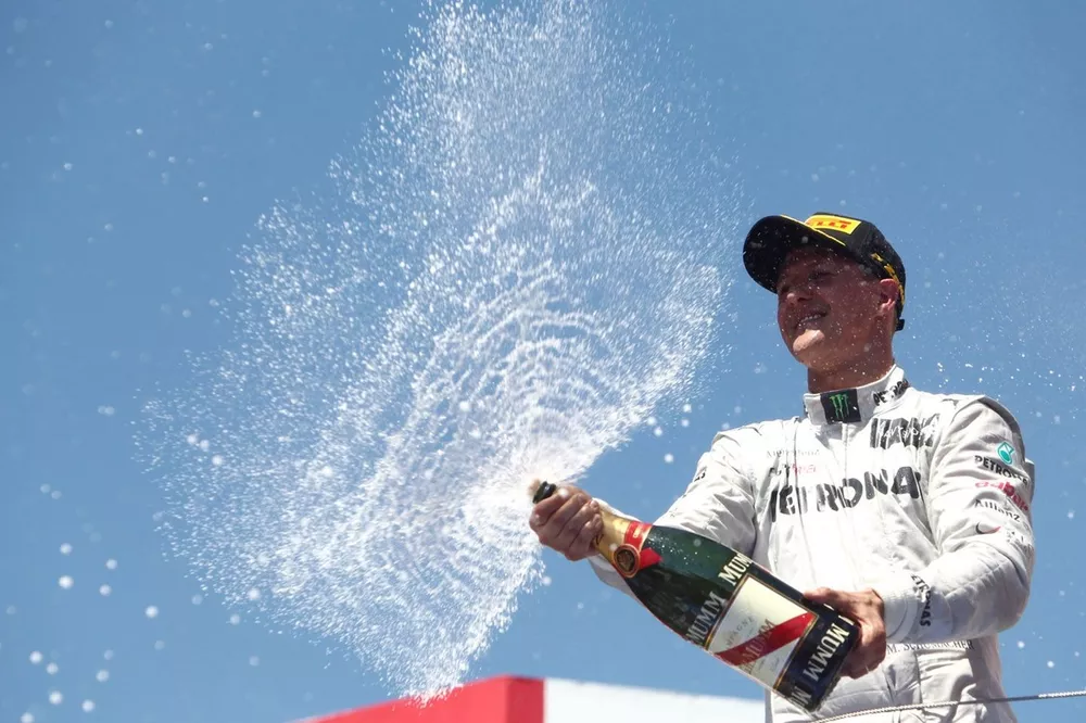 Podium: third place Michael Schumacher, Mercedes AMG F1