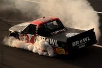 Layne Riggs wins Pocono NASCAR Truck shocker after issues take out leaders