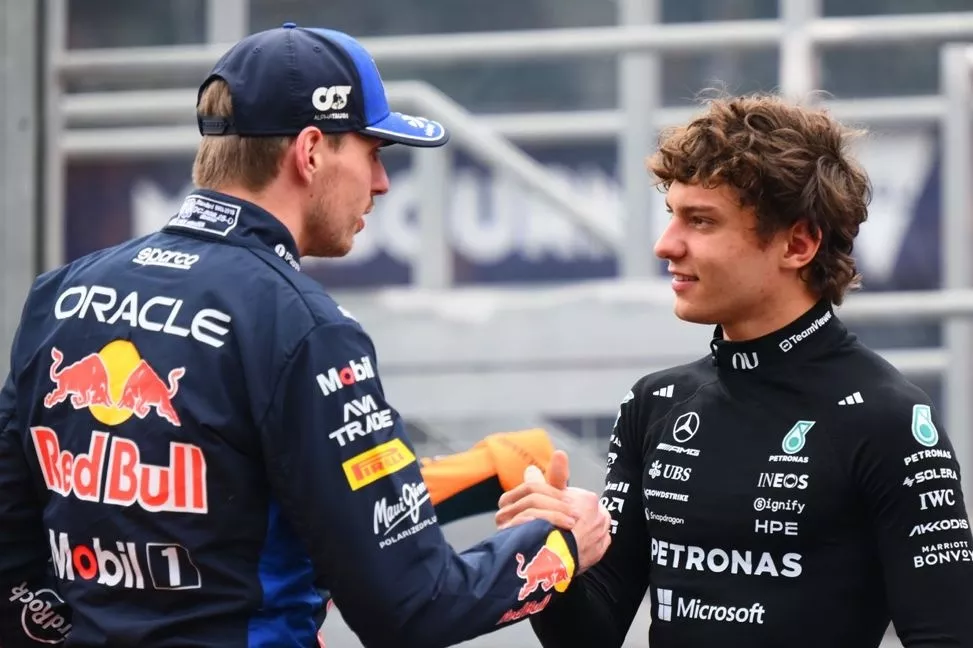 Andrea Kimi Antonelli, Mercedes, Max Verstappen, Red Bull Racing