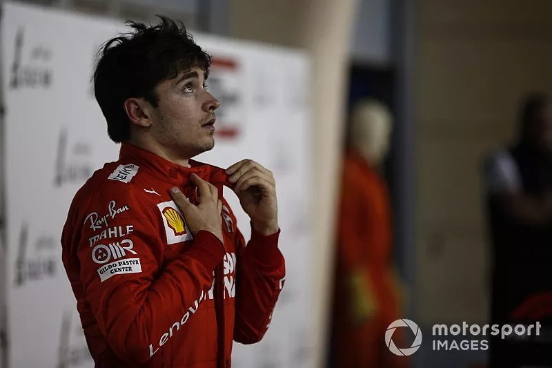 Charles Leclerc, Ferrari, troisi&egrave;me, dans le Parc Ferm&eacute;
