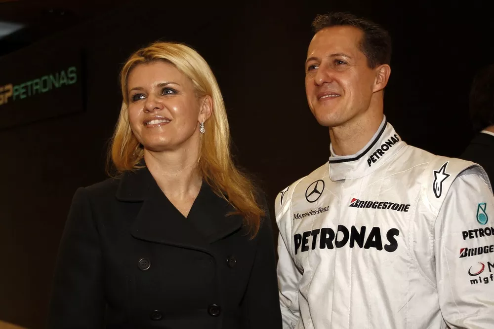 Michael Schumacher, Mercedes GP con su esposa Corinna Schumacher