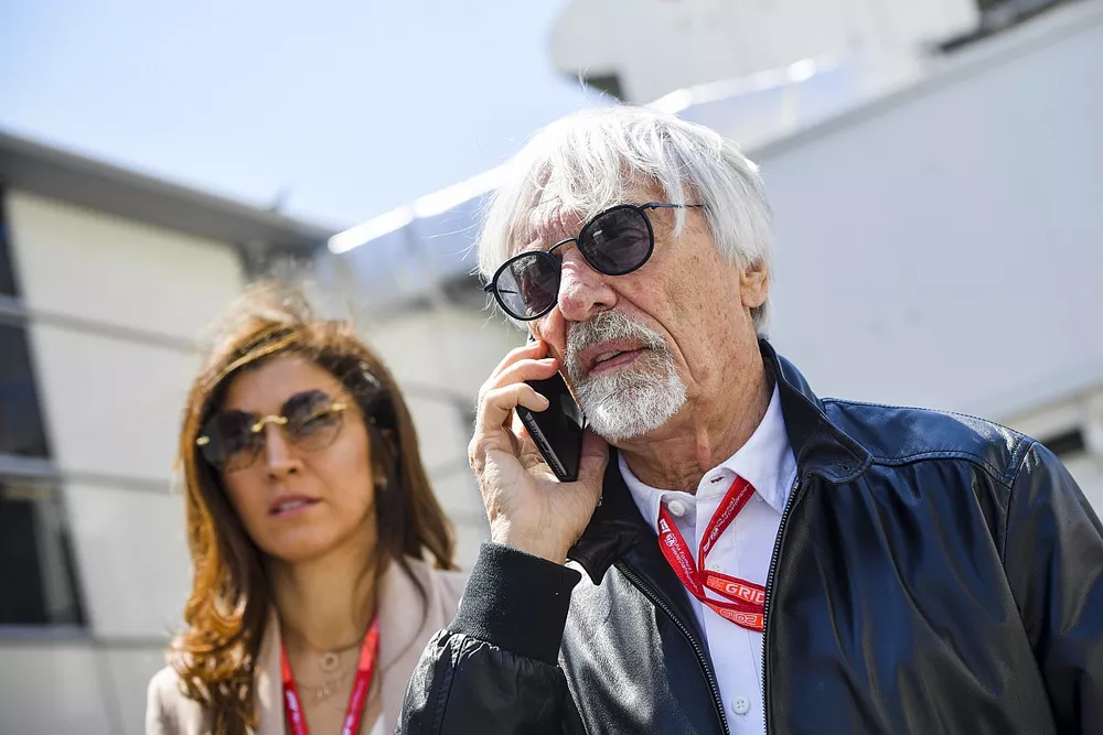Bernie Ecclestone, Chairman Emiritus of Formula 1 and his wife Fabiana