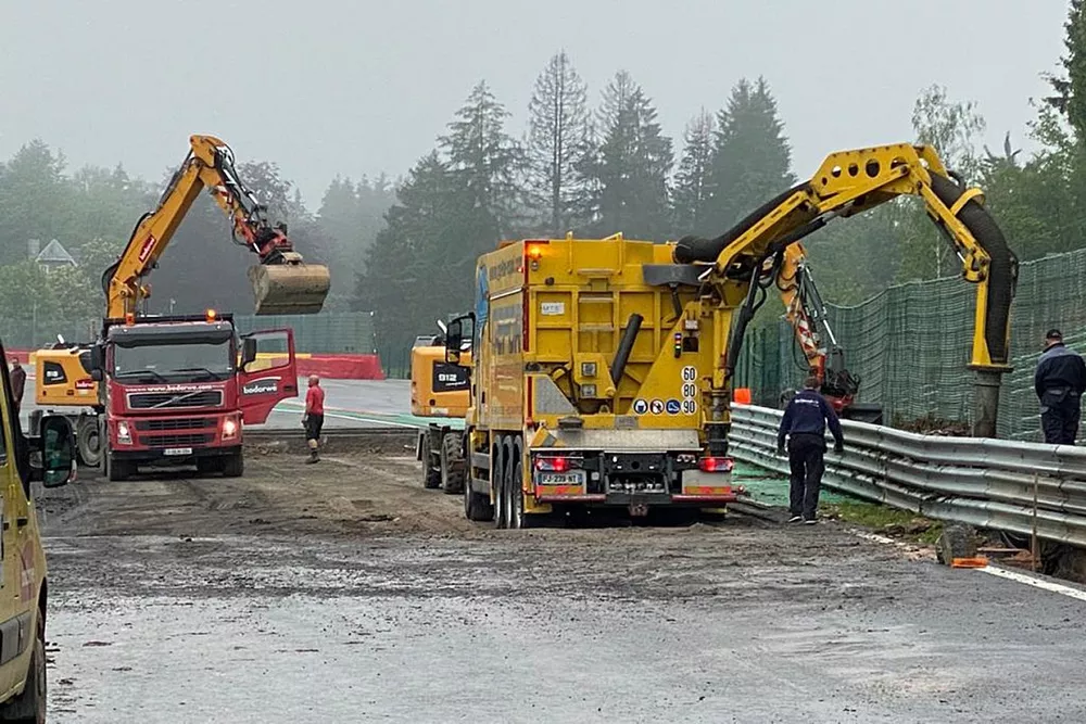 El circuito de Spa-Francorchamps despu&eacute;s de una tormenta