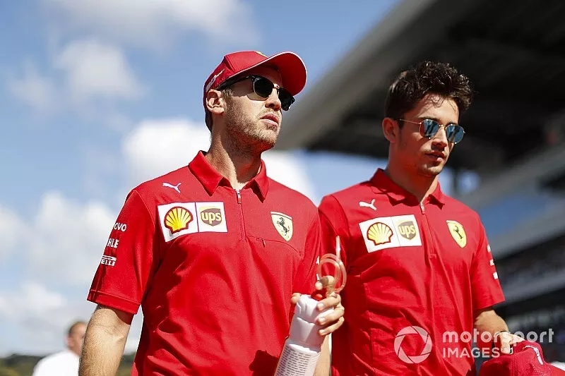 Sebastian Vettel, Ferrari, and Charles Leclerc, Ferrari