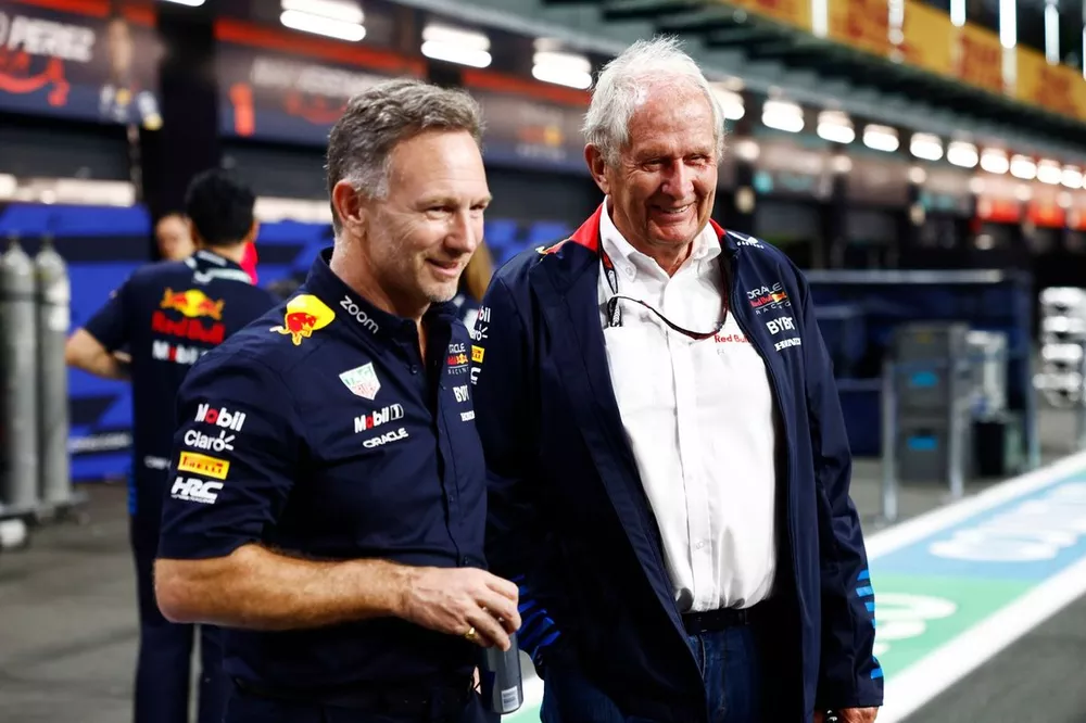 Christian Horner, Director del equipo, Red Bull Racing, Helmut Marko, Asesor, Red Bull Racing