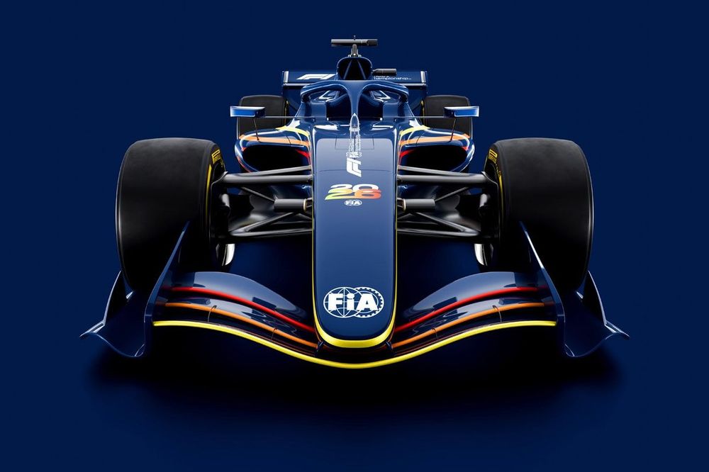 Render de un coche de F1 2026 con las nuevas reglas