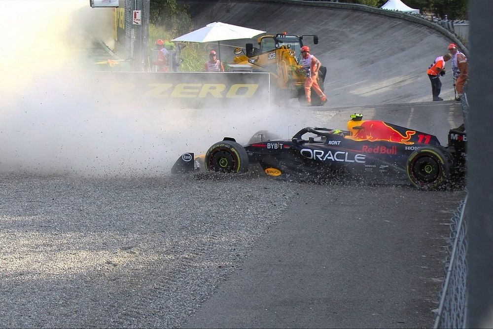 Accidente de Checo Pérez en la Parabolica de Monza