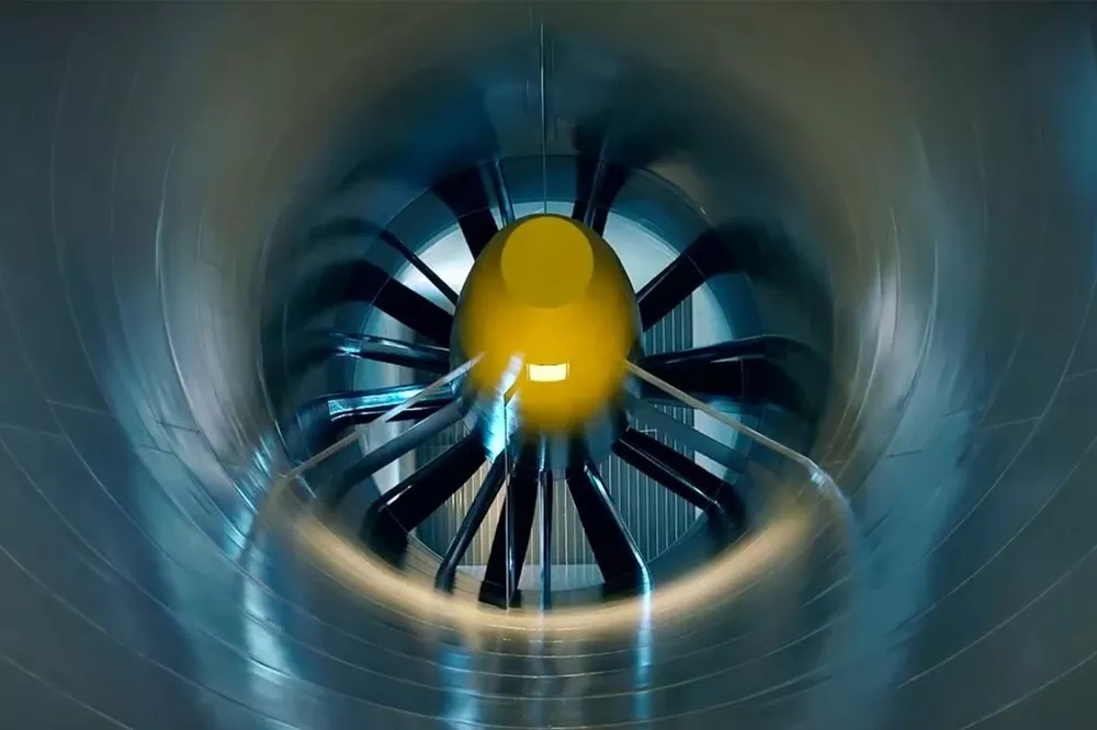 O ventilador de um t&uacute;nel de vento da F1