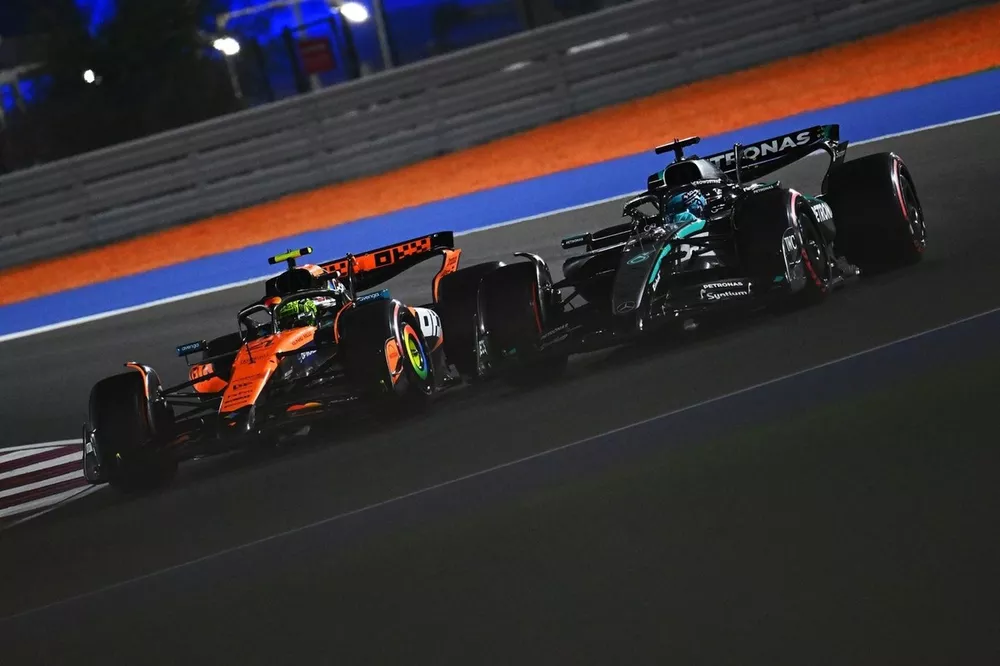 Lando Norris, McLaren, George Russell, Mercedes