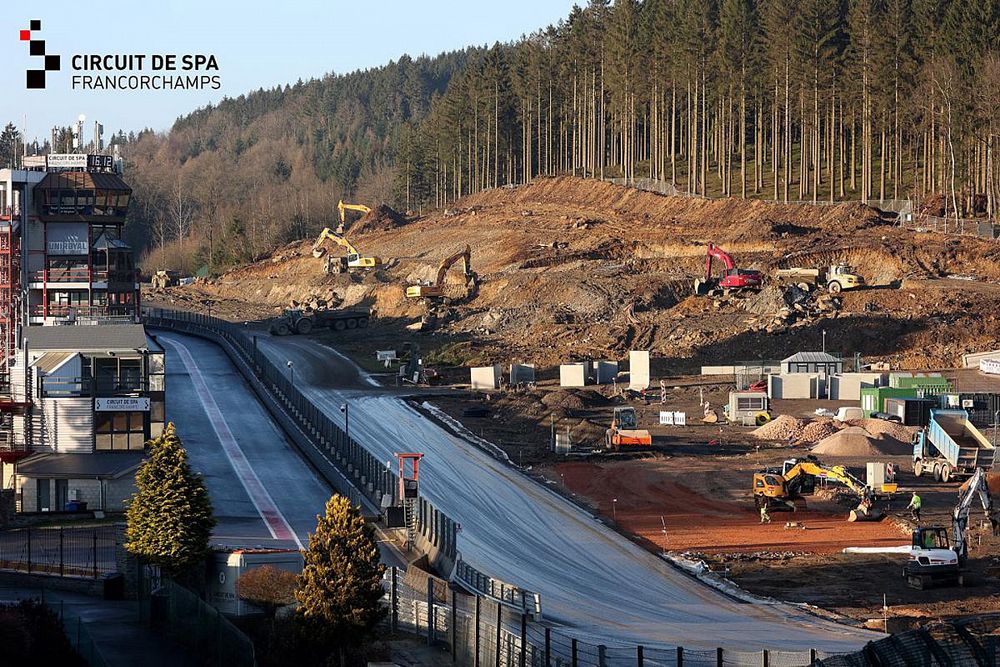 Lavori in corso sulla pista di Spa-Francorchamps