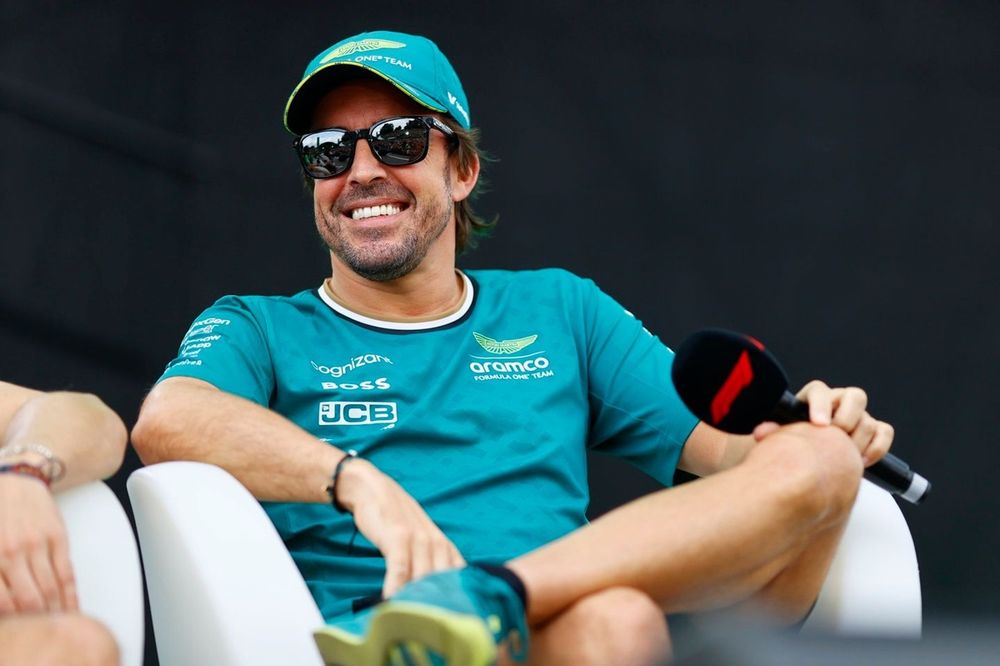 Fernando Alonso, Aston Martin F1 Team, during the fan forum