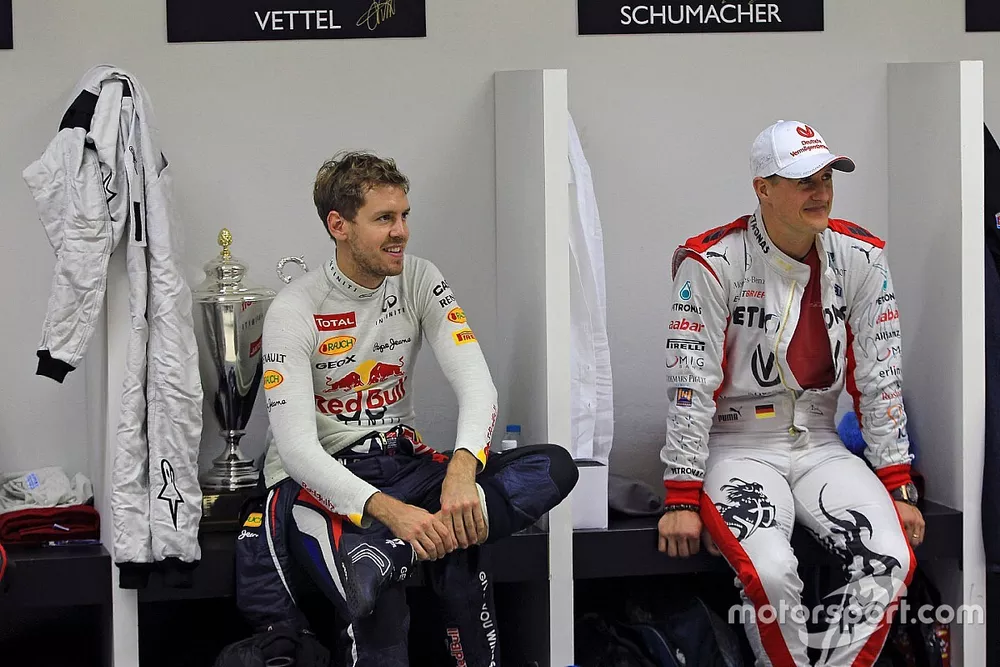 Sebastian Vettel e Michael Schumacher