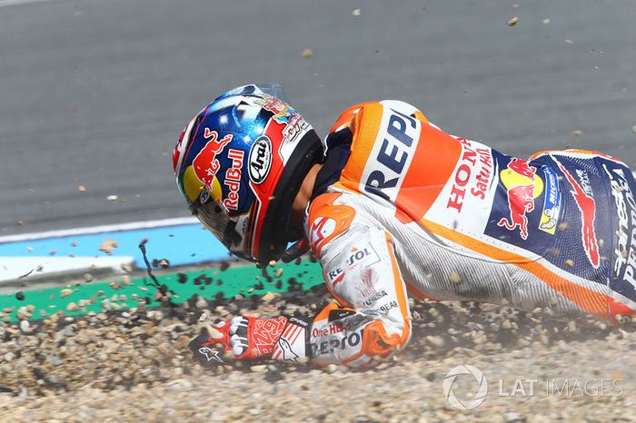 Dani Pedrosa, 9 kali kecelakaan