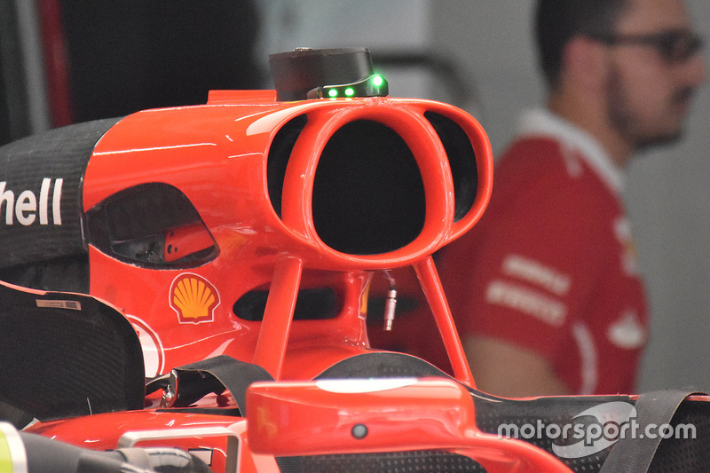 Detalle de la toma de aire del Ferrari
