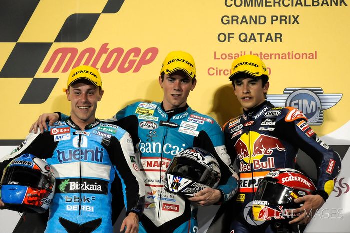Podio: 1º Nicolás Terol, 2º Efrén Vázquez, 3º Marc Marquez