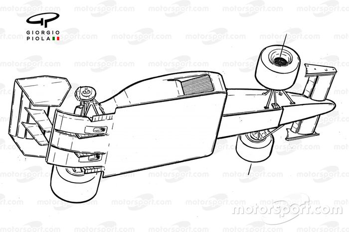Vista inferior del Lotus 99T 1987
