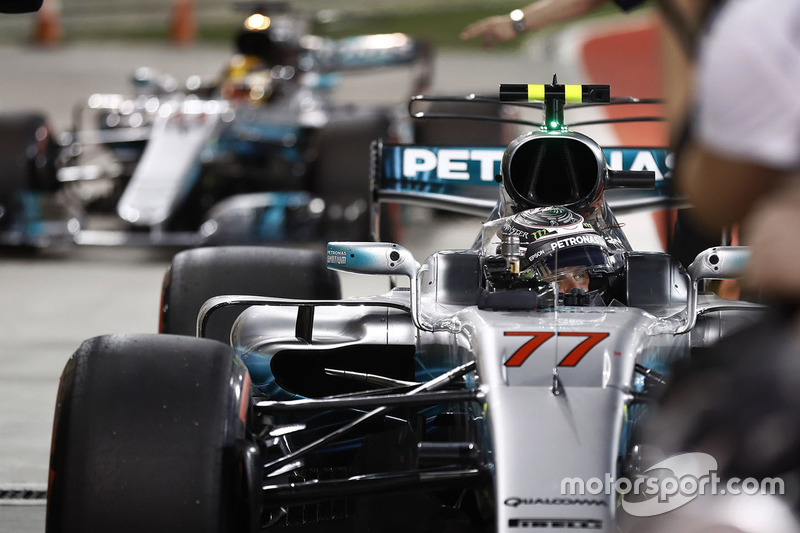 Le poleman Valtteri Bottas, Mercedes AMG W08