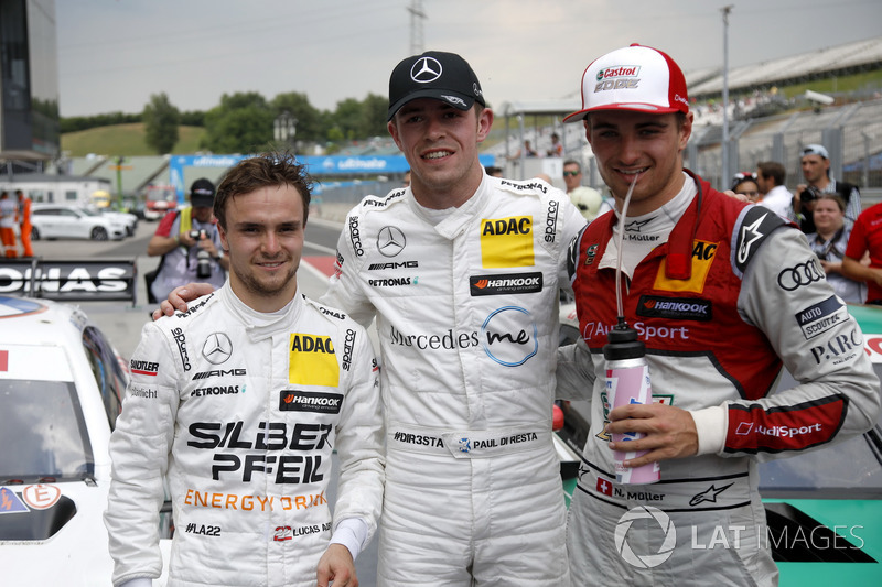 Top3 after race, Race winner Paul Di Resta, Mercedes-AMG Team HWA, second place Lucas Auer, Mercedes