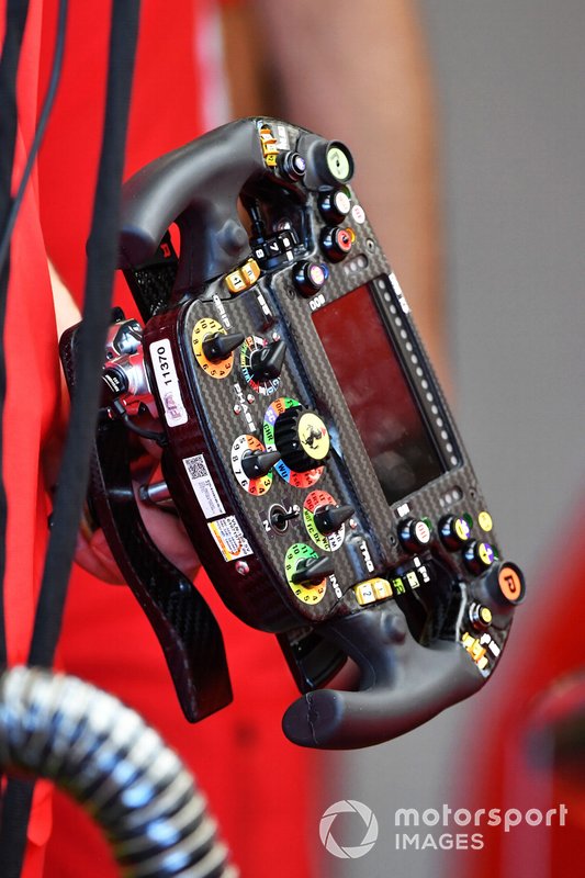 The steering wheel of the Ferrari SF90