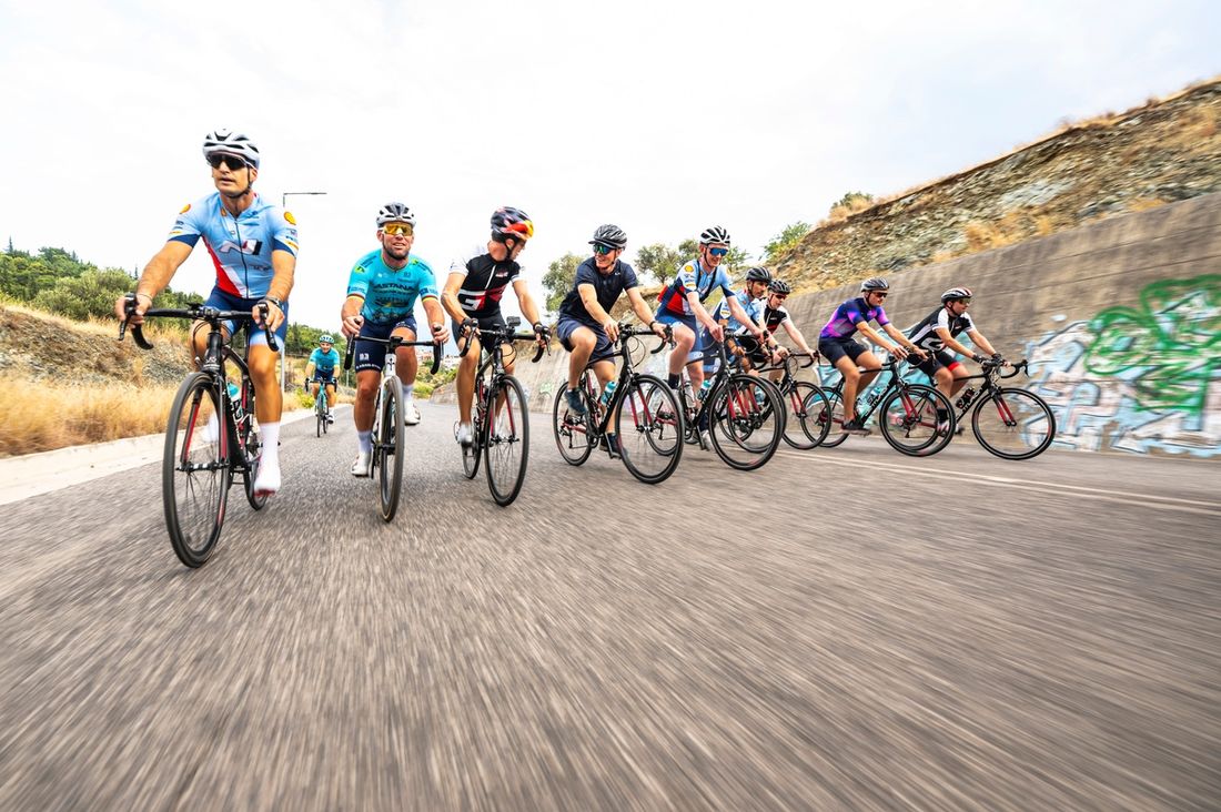 Pilotos del WRC con Mark Cavendish