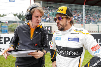 Fernando Alonso, McLaren, on the grid