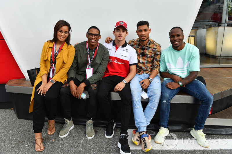 Charles Leclerc, Alfa Romeo Sauber F1 Team with South African Athletes Ruswahl Samaai, Wayde van Niekerk and Akani Simbine