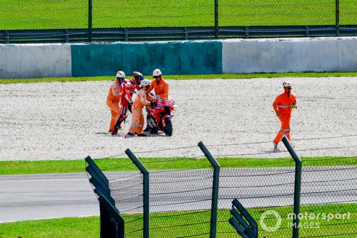 Francesco Bagnaia, caída del equipo Ducati