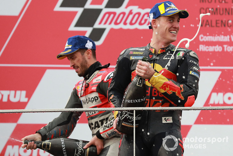 Podio: ganador, Andrea Dovizioso, Ducati Team, tercero, Pol Espargaro, Red Bull KTM Factory Racing