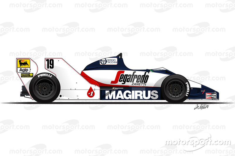 La Toleman TG183B pilotée par Ayrton Senna