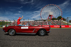 Sebastian Vettel, Ferrari on the drivers parade