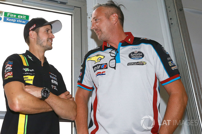 Thomas Luthi, Michael Bartholemy, director de Estrella Galicia 0,0 Marc VDS Team