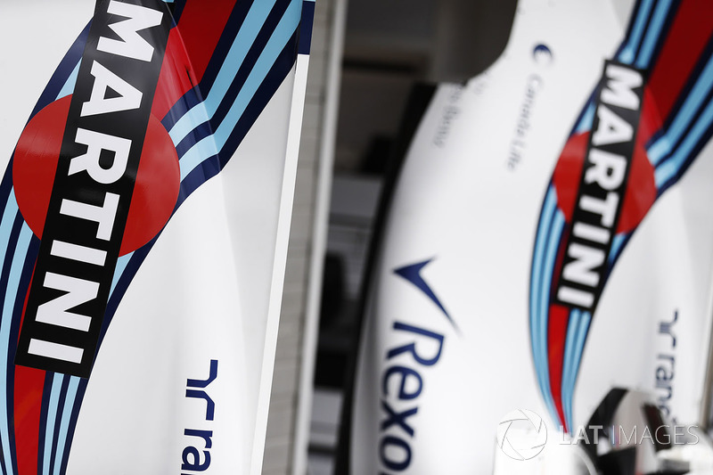 Martini branding on Williams rear bodywork and engine covers