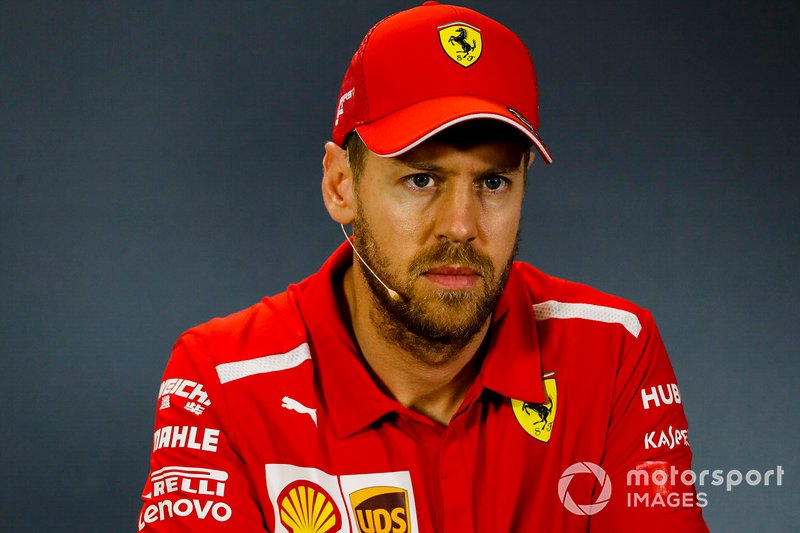 Sebastian Vettel, Ferrari, durante la conferenza stampa