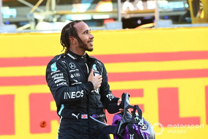 Ganador Lewis Hamilton, Mercedes-AMG F1 celebra en Parc Ferme
