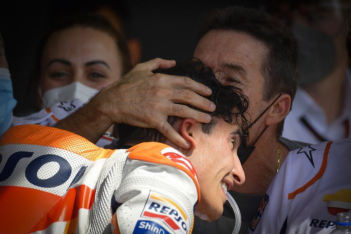 Ganador Marc Márquez, Repsol Honda Team en parc ferme