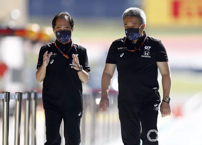 Toyoharu Tanabe, director técnico de Honda F1 y Masashi Yamamoto, General Manager, Honda Motorsport 