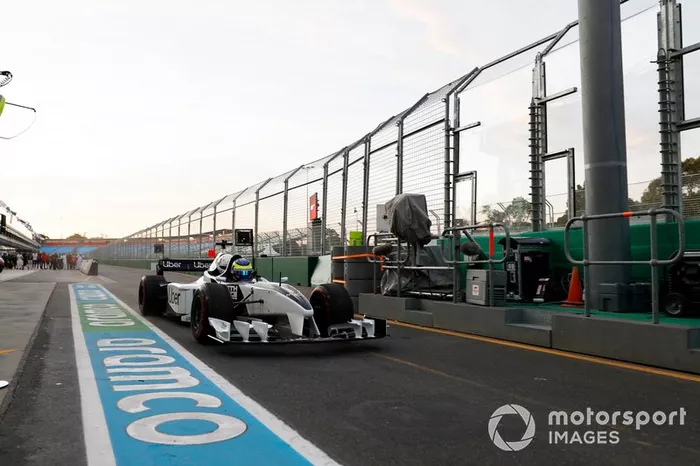 Zsolt Baumgartner leaves the pits in the F1 2-seater