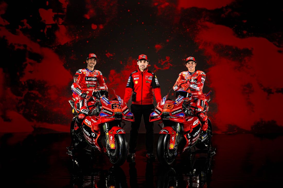 Francesco Bagnaia, Michele Pirro, Marc Márquez, Equipo Ducati