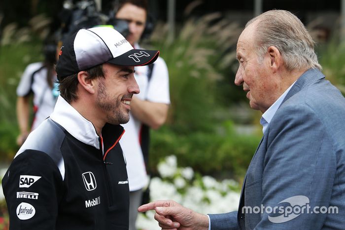 Fernando Alonso, McLaren con el ex rey de España Juan Carlos