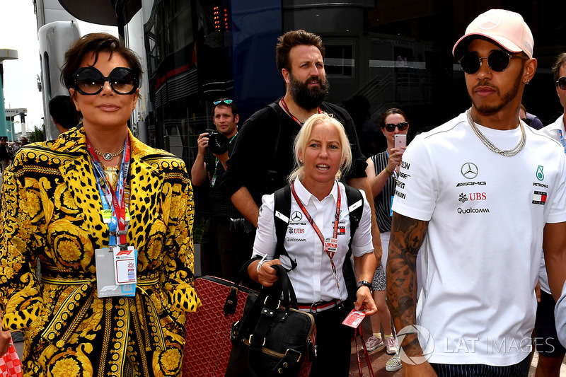 Kris Jenner et Lewis Hamilton, Mercedes-AMG F1