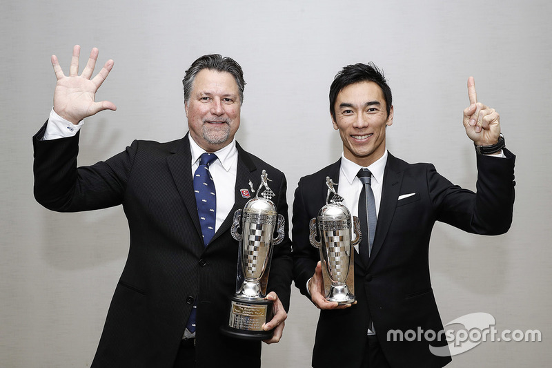 Michael Andretti y  el ganador de las Indy 500 2017 Takuma Sato