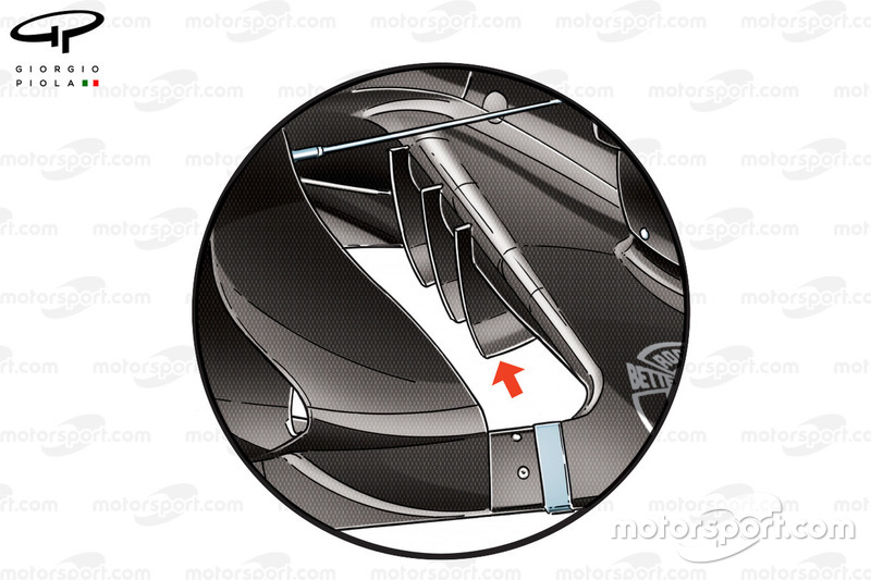 Force India VJM10 detalle del bargeboard, GP de México